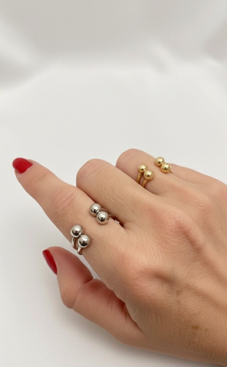 Anillo Doble Esfera