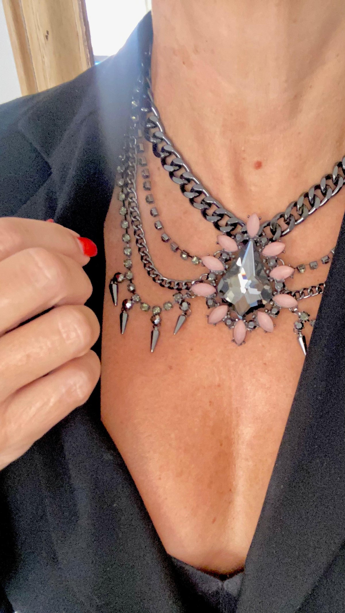 Collar/Gargantilla Ébano Rosa 🩷