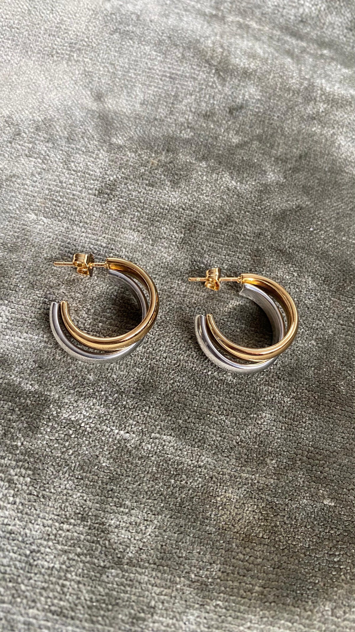 Pendientes Aro Doble Bicolor