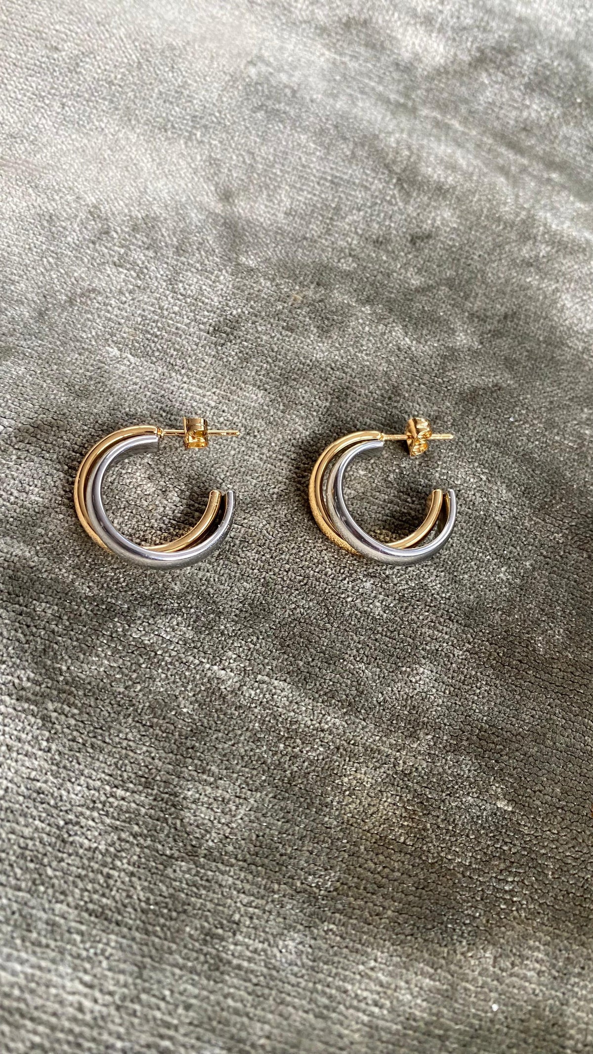 Pendientes Aro Doble Bicolor