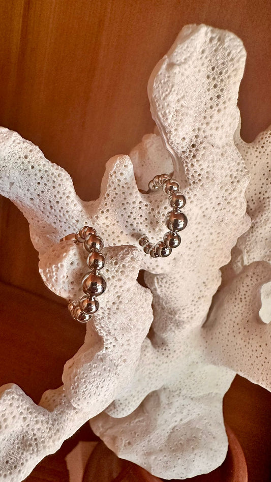 Pendientes Aros Esferas Mini Plateados