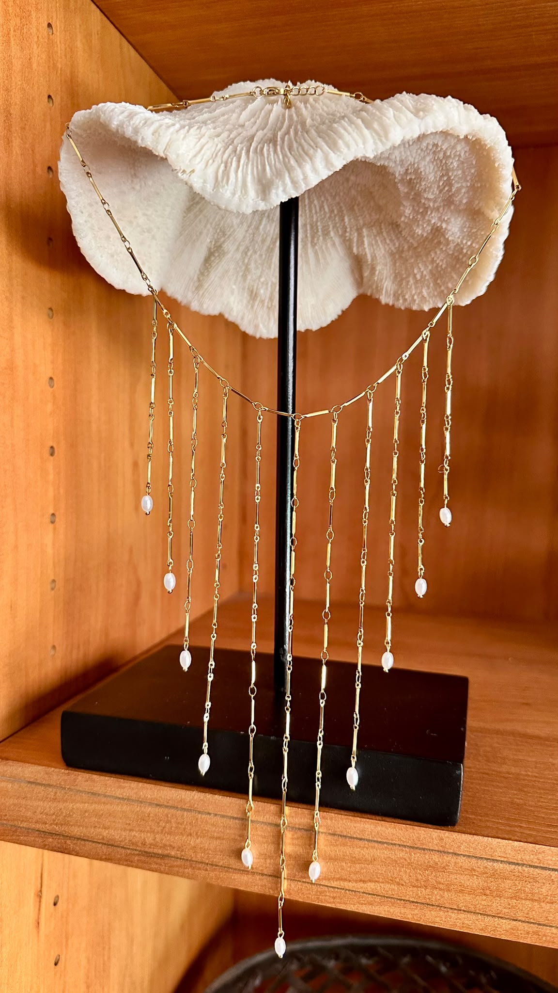 Collar Cascada Perla Blanca