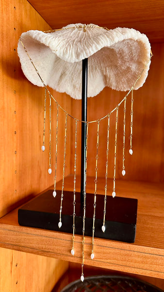 Collar Cascada Perla Blanca