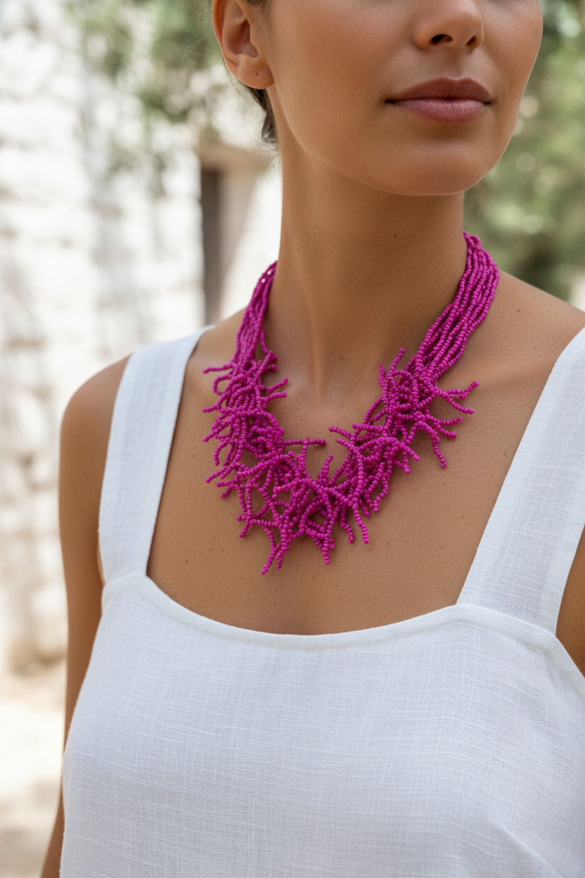 Collar Coral Fucsia lifestyle