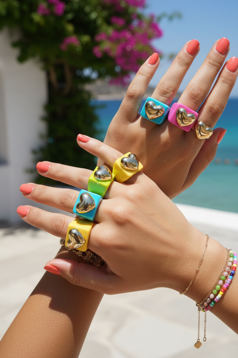 Modelo con anillos Candy