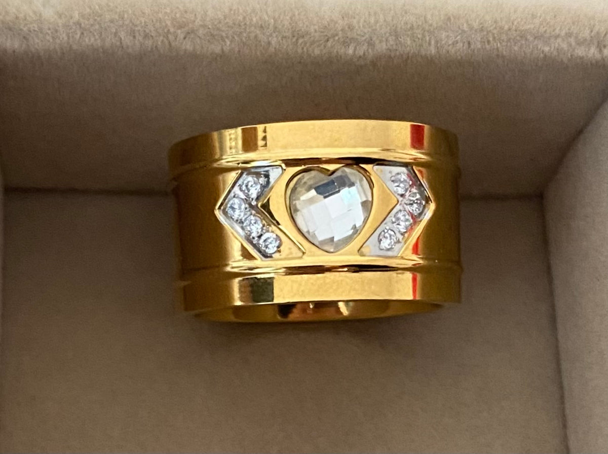 Anillo acero corazón
