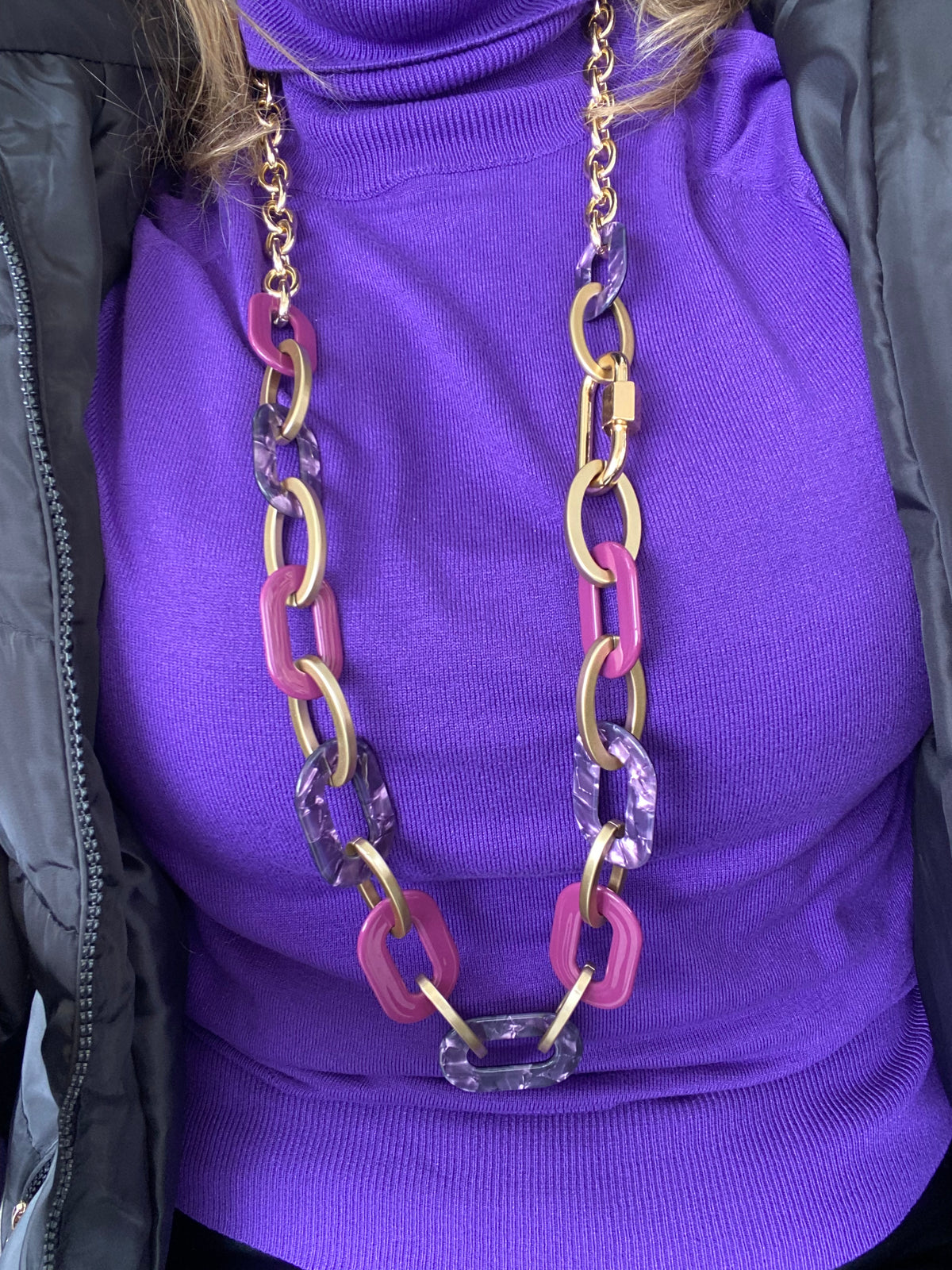 Collar eslabones color very peri largo