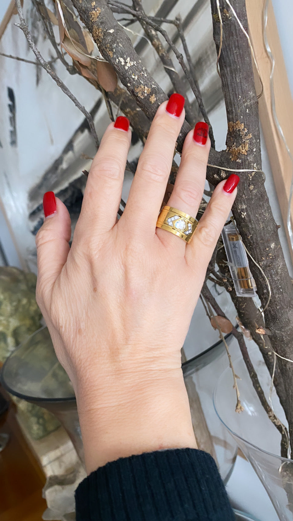 Anillo acero corazón