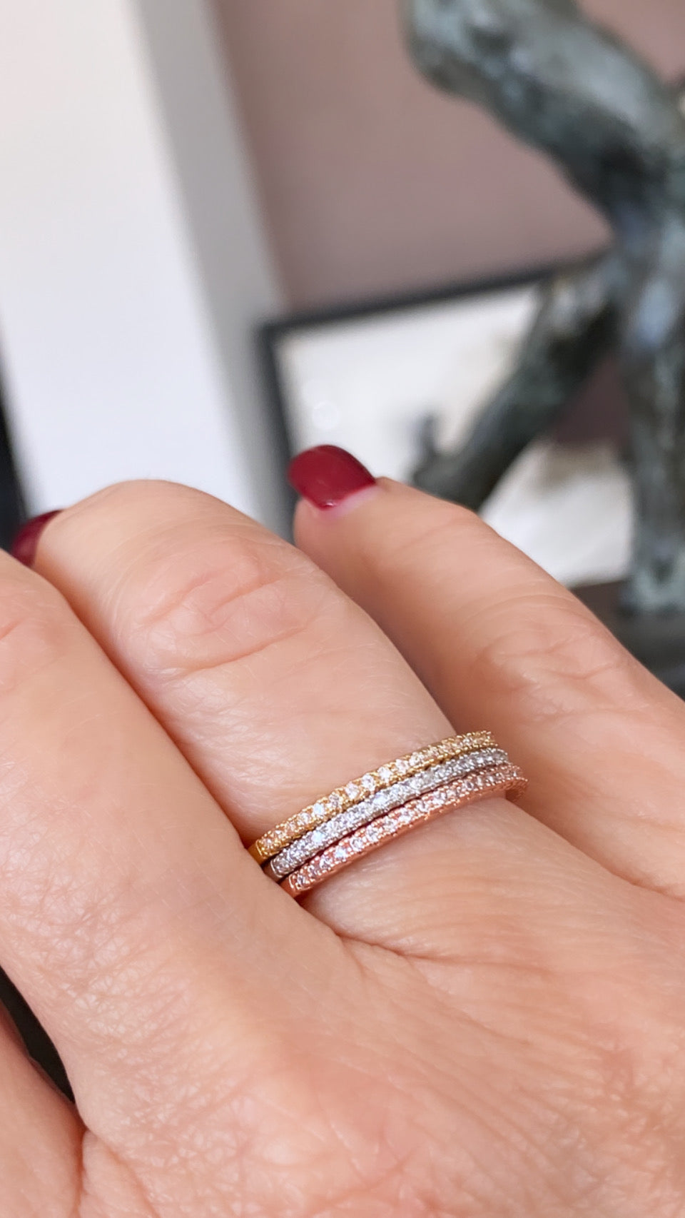 Anillos triple alianza, estilo cartier