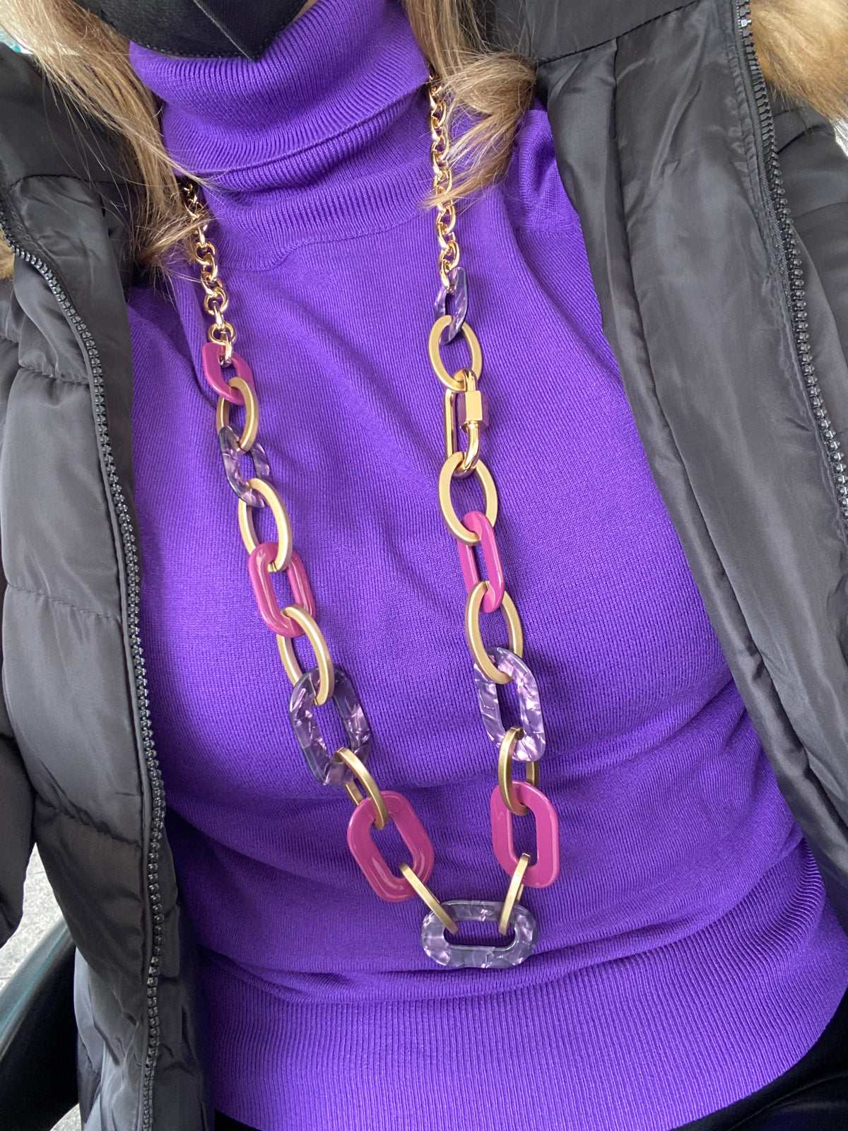 Collar eslabones color very peri largo