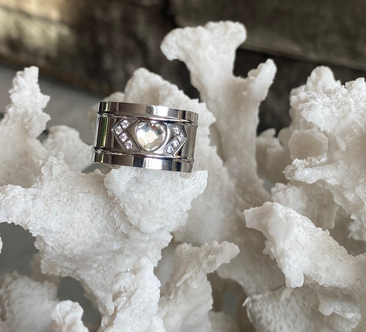 Anillo acero corazón