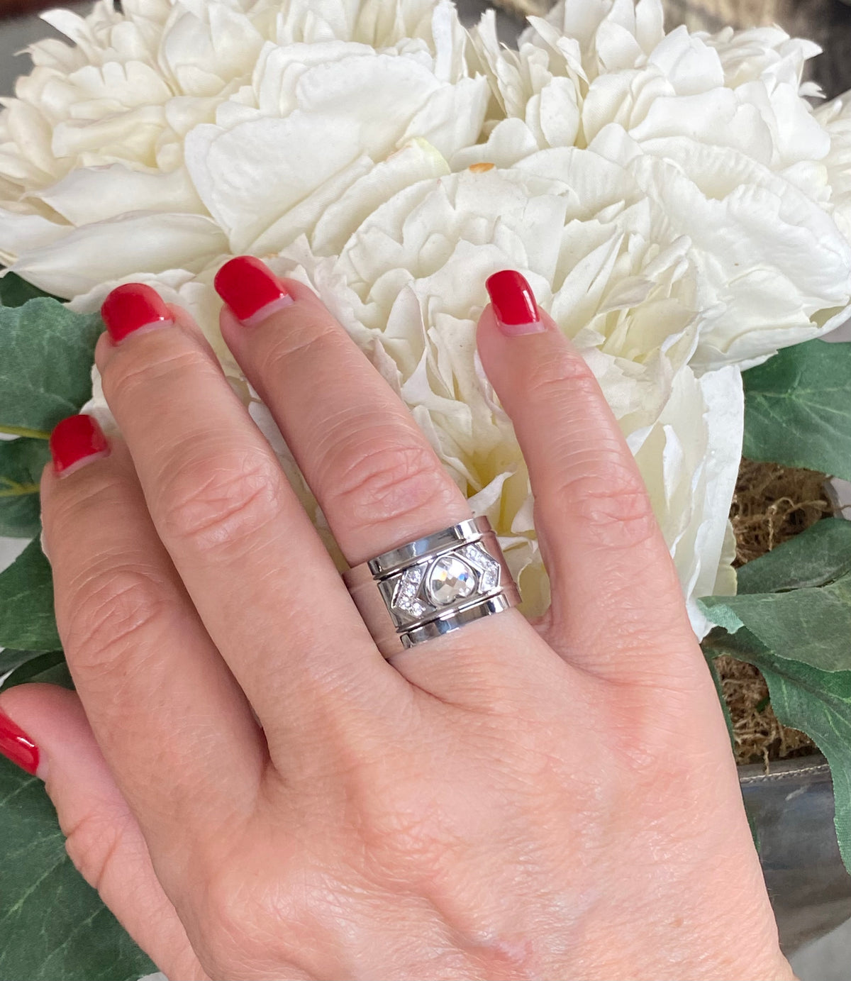 Anillo acero corazón